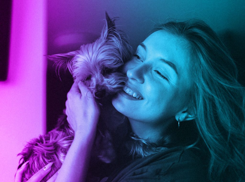 hero dog rescue loving happy woman